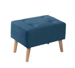 Pouf Niza  Tela Velvet Azul Petroleo