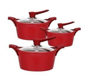 Batería Cocina 6 Piezas Aluminio Fundido Rojo BOHLIER 2.0
