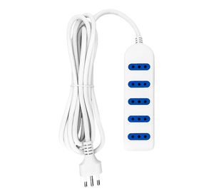 Alargador de Corriente Certificado | Regleta de 6 Tomas | Cable de 5 Metros | Con Protección contra