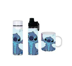 SET STITCH DE LILO AND STITCH TERMO 450 ML, TAZÓN 300 CC CERÁMICO Y BOTELLA 750 ML