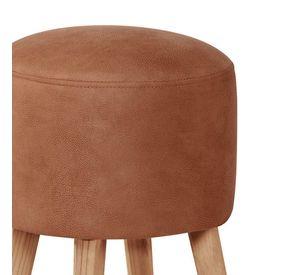 Pouf Nantes Cuero Kentucky Tabaco