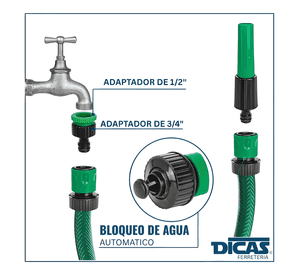 Manguera jardin malla 1/2 pulgada 20 metros con accesorios