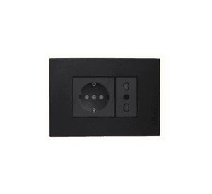 Enchufe Tomacorriente Schuko + Simple Bipaso 10/16a Sec Grafito