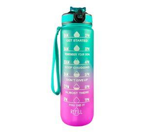 Botella De Agua 1 Litro Marcador Tiempo Horario Bpa Fee