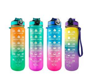 Botella De Agua 1 Litro Marcador Tiempo Horario Bpa Fee