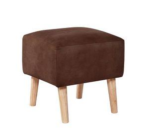 Pouf Burdeos  Cuero Kentucky Cafe Moro