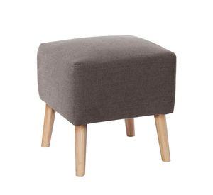 Pouf Burdeos Lino Gris Oscuro