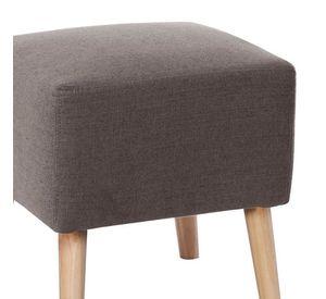 Pouf Burdeos Lino Gris Oscuro