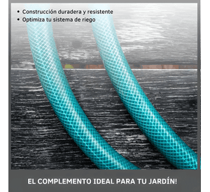 Manguera de riego mallada con tela y acople 15m jardín PVC