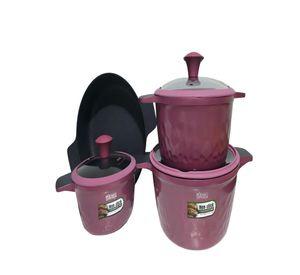 SET DE OLLAS DE COCINA 7 PIEZAS MORADO