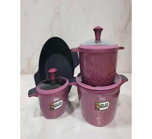 SET DE OLLAS DE COCINA 7 PIEZAS MORADO