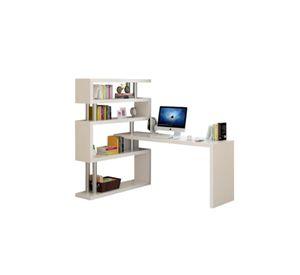 Escritorio esquinero 120x80x125cm con estantes Chic Home