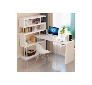 Escritorio esquinero 120x80x125cm con estantes Chic Home