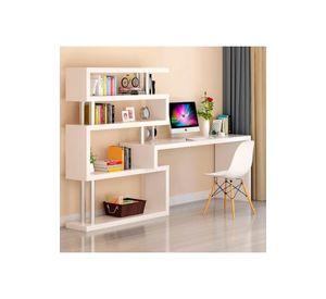Escritorio esquinero 120x80x125cm con estantes Chic Home
