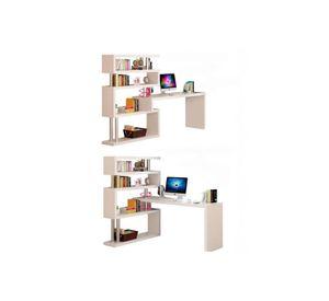 Escritorio esquinero 120x80x125cm con estantes Chic Home