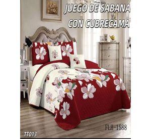 SABANA CON CUBRECAMA DE VERANO KING + 2 ALMOHADAS s74