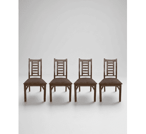 Pack 4 Sillas Walnut de Madera Pino Color Miel Tapiz Cafe