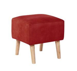 Pouf Burdeos Cuero Kentucky Rojo