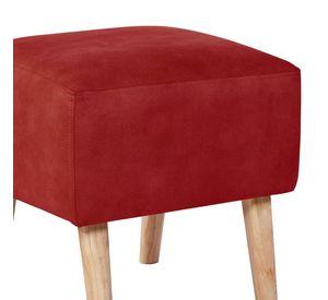 Pouf Burdeos Cuero Kentucky Rojo