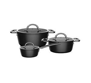 Batería de cocina 6 Piezas Aluminio Forjado Black