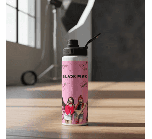 BOTELLA DE AGUA ESTAMPADA DE BLACK PINK, KPOP 1 REGALO 850ML