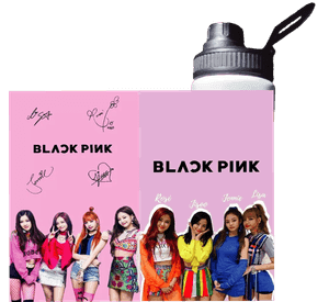 BOTELLA DE AGUA ESTAMPADA DE BLACK PINK, KPOP 1 REGALO 850ML