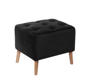 Pouf Lyon Tela Velvet Negro