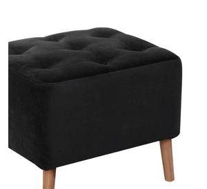 Pouf Lyon Tela Velvet Negro