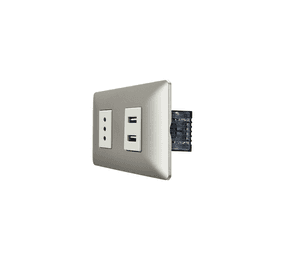 Tomacorriente Simple Con Doble USB Sec 10a 250v Stanford Champagne