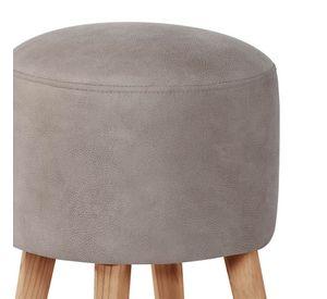 Pouf Nantes  Cuero Kentucky Gris