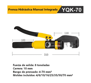 Alicate Prensa Terminal Hidráulica 8T Modelo YQK-70