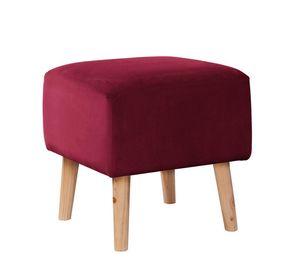 Pouf Burdeos Tela Velvet Burdeo