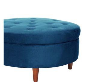 Pouf Paris  Tela Velvet Azul Petroleo
