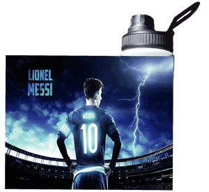 BOTELLA DE AGUA ESTAMPADA DE MESSI, LIONEL, FUTBOL 1REGALO 850ML
