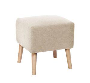 Pouf Burdeos Lino Blanco