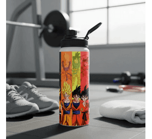 BOTELLA DE AGUA ESTAMPADA DE DRAGON BALL, GOKU, 1 REGALO 850ML