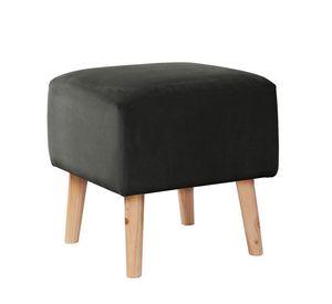 Pouf Burdeos Tela Velvet Negro