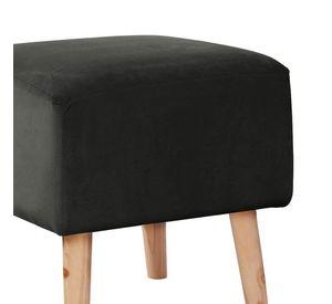 Pouf Burdeos Tela Velvet Negro