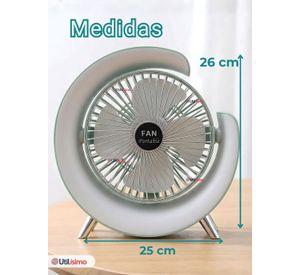 Mini Ventilador Portátil De Mesa Con Luz Led Recargable USB Verde Agua