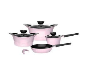Batería Cocina Aluminio Fundido 7 piezas Fortis Pink