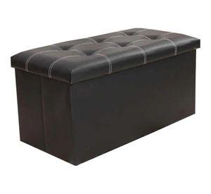 Pouf Baúl Ecocuero Organizador Banqueta Plegable