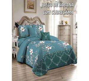 SABANA CON CUBRECAMA DE VERANO KING + 2 ALMOHADAS s80