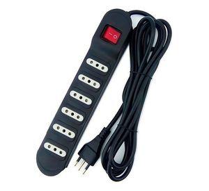 Alargador Corriente Zapatilla Enchufe Múltiple 6 Tomas Sec Macrotel Me-070b Color Negro