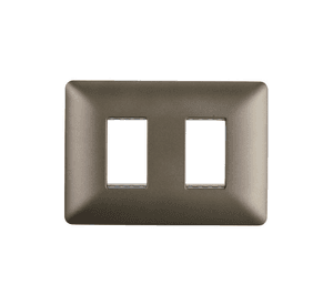 Placa Doble Base Soporte Modulo Tomacorriente Interruptor Stanford Café