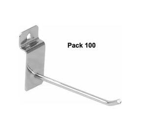 Pack 100 Ganchos Gancheras Panel Ranurado 15 Cm Exhibidor