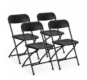 Pack 4 Sillas Plegable Negra de Polipropileno y Metal