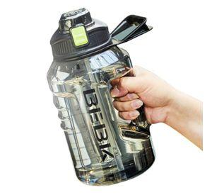 Botella De Agua Deportiva Gym Fitness + Pajita Unisex 2300ml