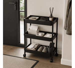 Organizador Con Rueda 3 Niveles Negro Plastico 800