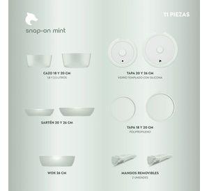 Batería de Cocina 11 Piezas Aluminio Snap-On Mint