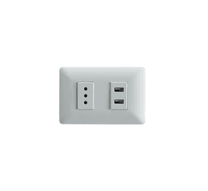 Tomacorriente Simple Con Doble USB Sec 10a 250v Stanford Blanco